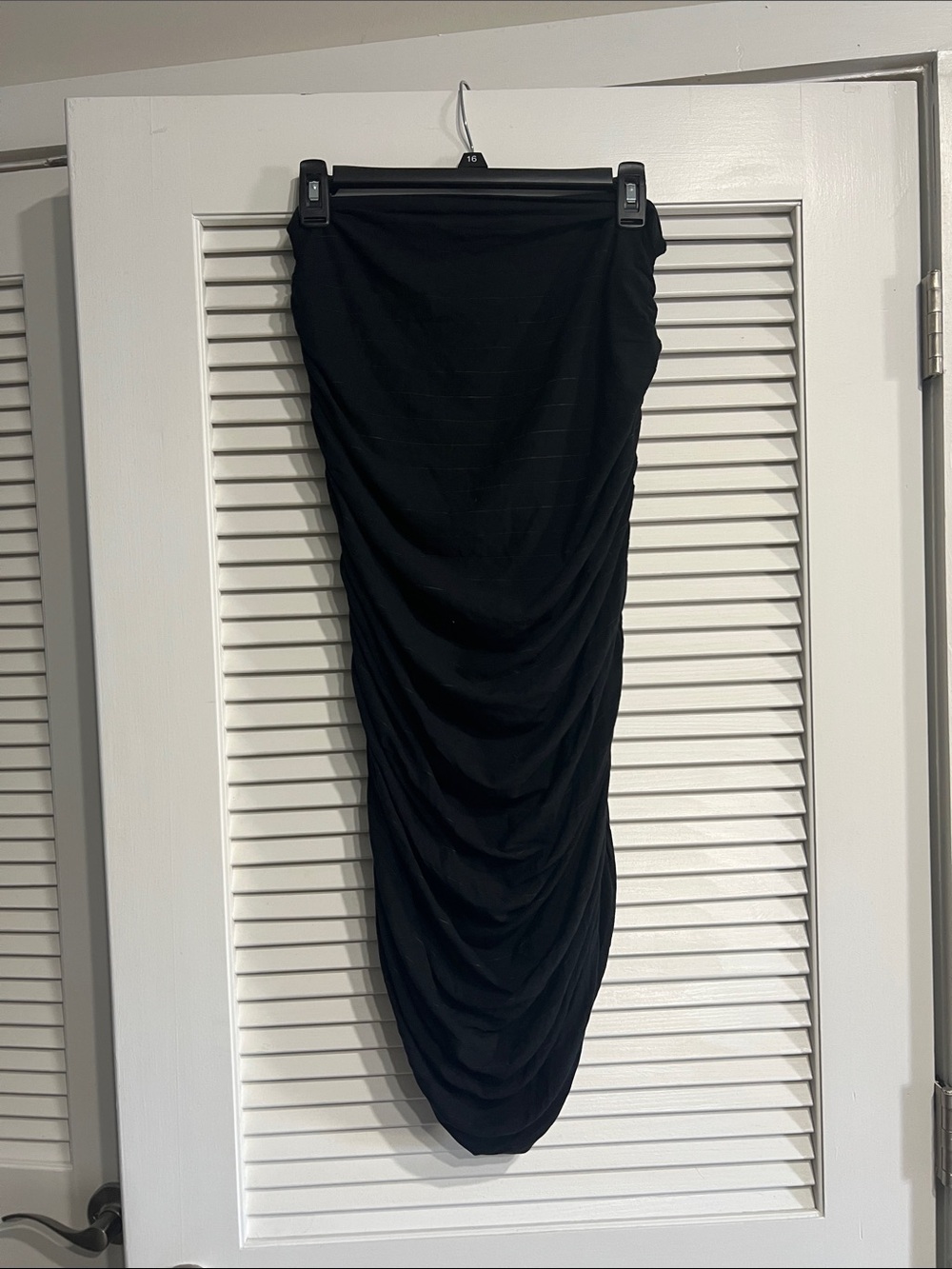 Savage Fenty, black Ruched Midi Skirt - Women